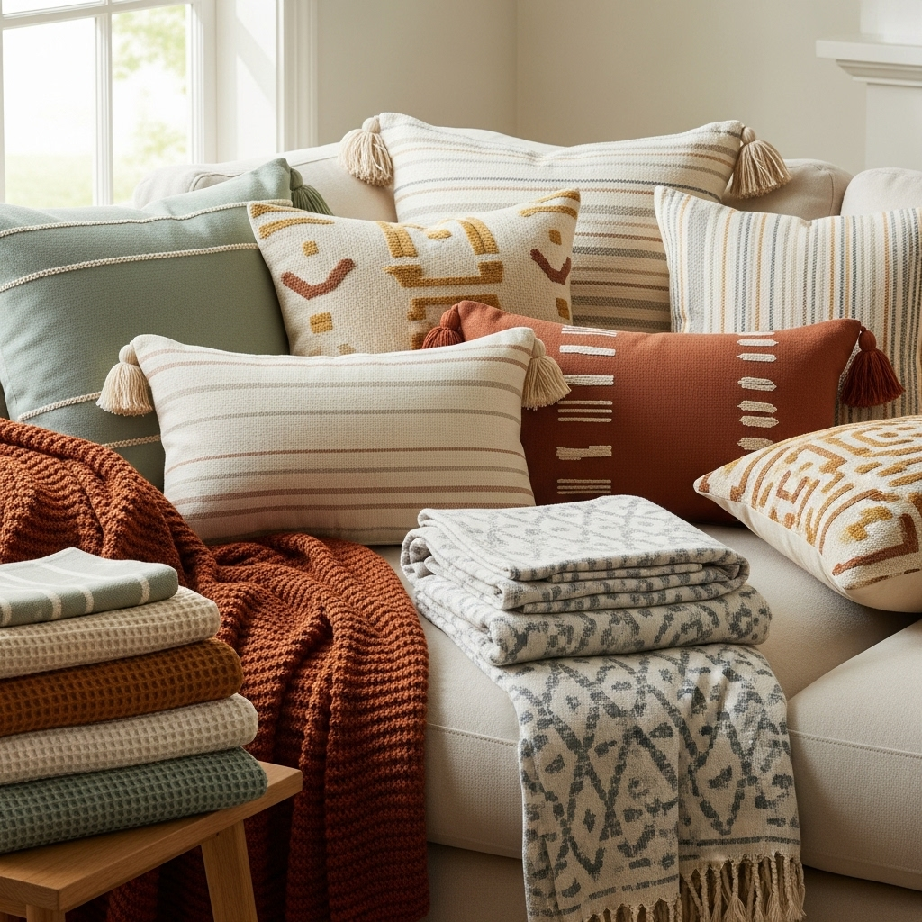 Harmony Textile Collection with cushions and throws