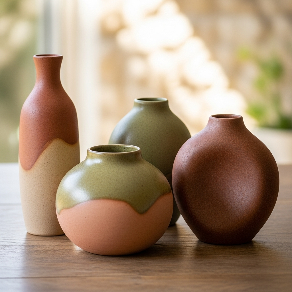 Harmony Vase Collection in earthy tones