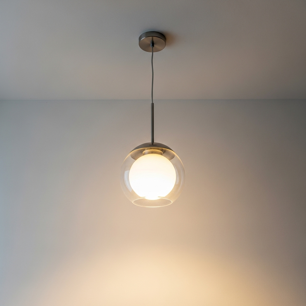 Luminous Pendant Light hanging from a minimalist ceiling